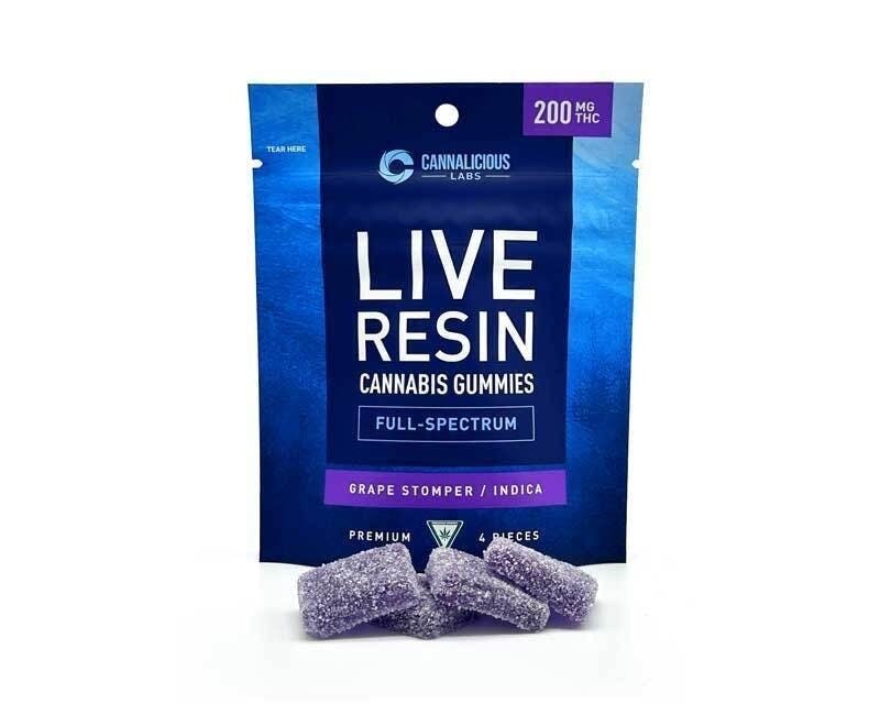 Grape Stomper Live Resin Gummies | 200mg | 4ct | 50mg/ea by Cannalicious Labs