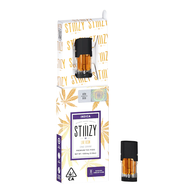 STIIIZY Vape Cartridge - BANANA CREAM CAKE 1G Live Resin Pod - STIIIZY, Cartridges
