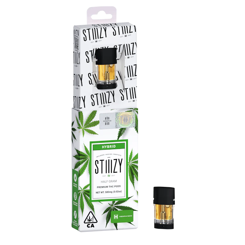 STIIIZY Vape Cartridge - PINEAPPLE RUNTZ .5G Original THC Pod - STIIIZY, Cartridges