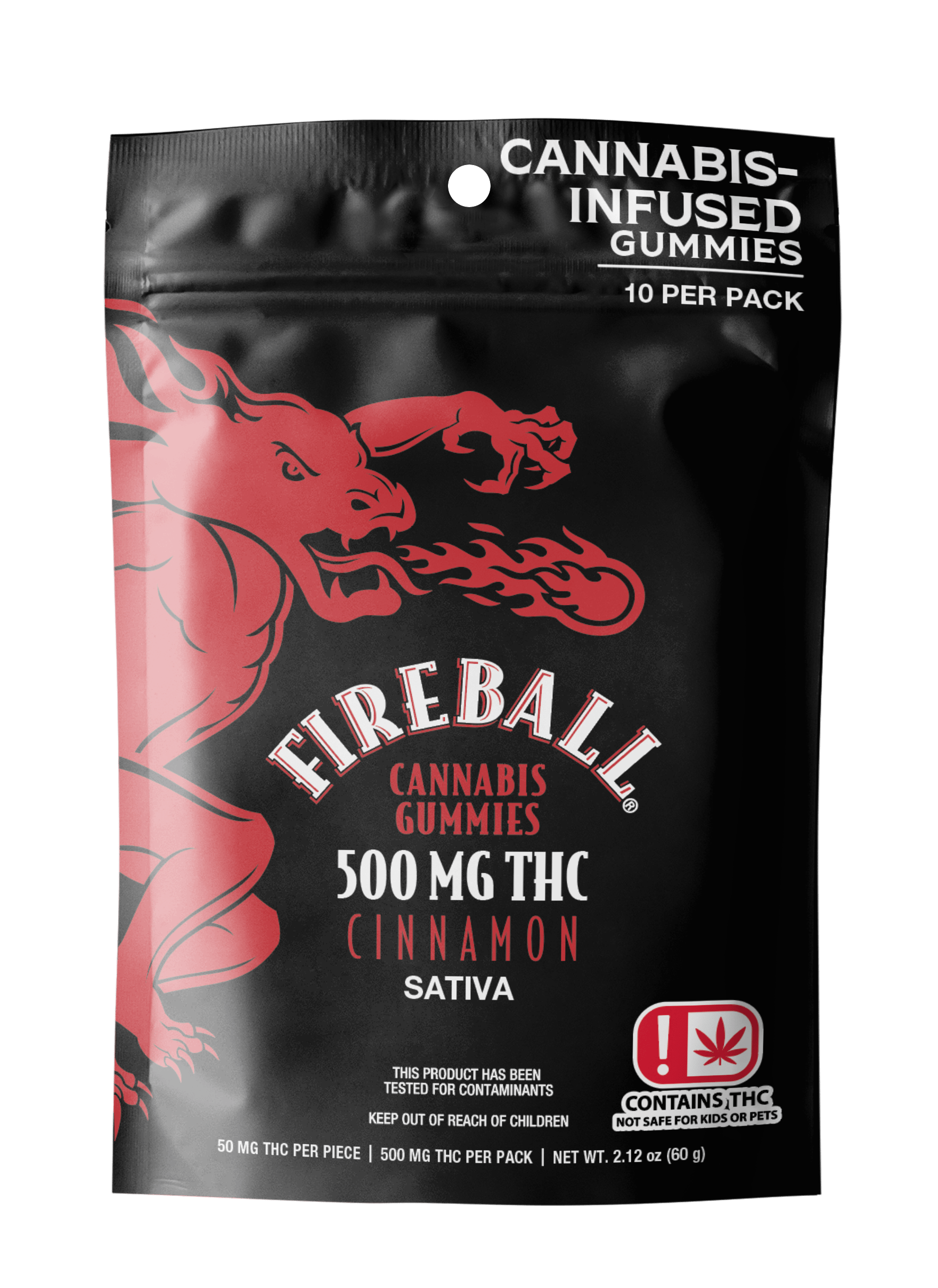 Fireball Cannabis® THC Distillate Gummies | 500mg | 10ct | 50mg/ea