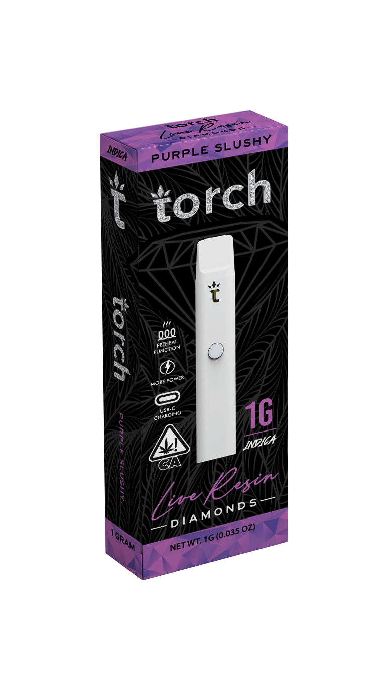 Purple Slushy by Torch - 1G Live Resin Diamonds Disposable Vape - Indica
