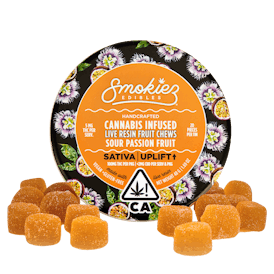 Sour Passion Fruit Sativa 100mg THC Live Resin Fruit Chews - CA