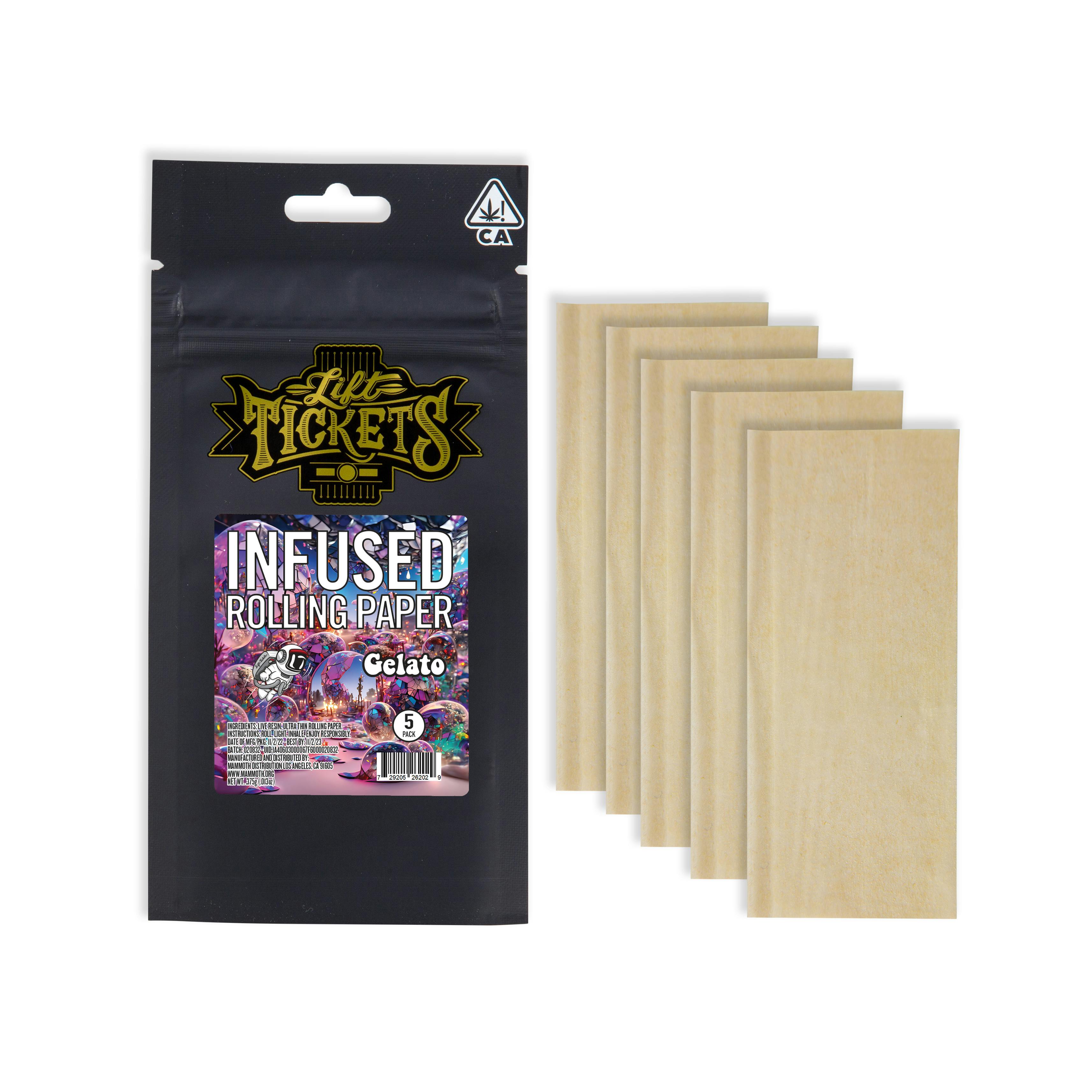 Gelato Live Resin Infused Rolling Paper - 5 pack