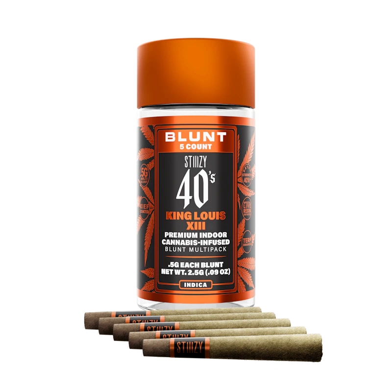 STIIIZY - KING LOUIS XIII - .5G 40's Infused Mini Blunt 5 Pack, Infused Pre-Rolls