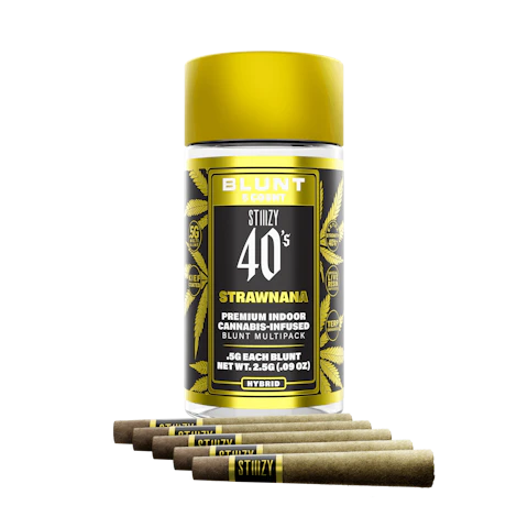 STIIIZY - STRAWNANA - .5G 40's Infused Mini Blunt 5 Pack, Infused Pre-Rolls