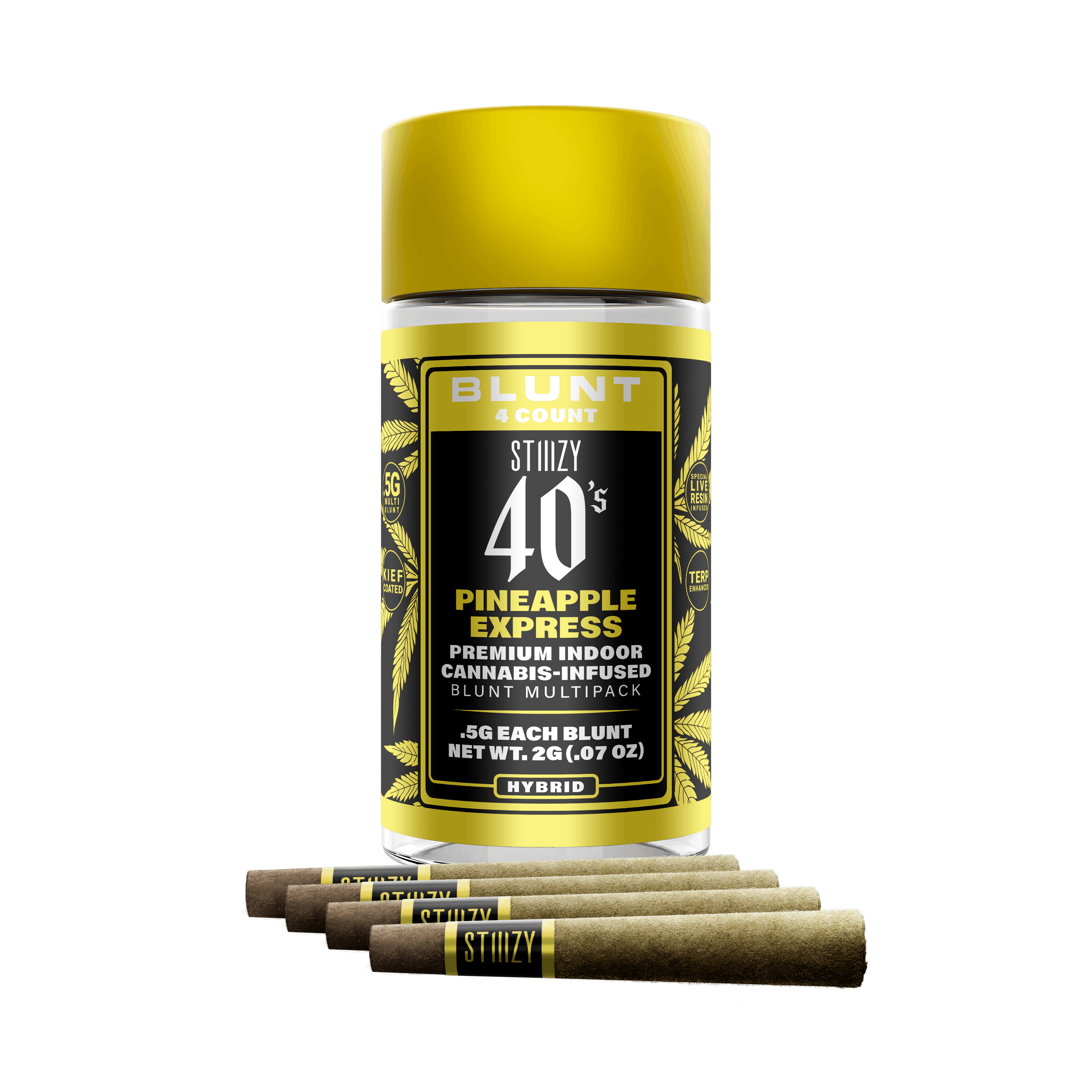 STIIIZY - PINEAPPLE EXPRESS - .5G 40's Infused Mini Blunt 5 Pack — Infused Pre-Rolls