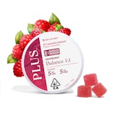 PLUS | RASPBERRY 1:1 THC/CBD - 20PK | EDIBLE
