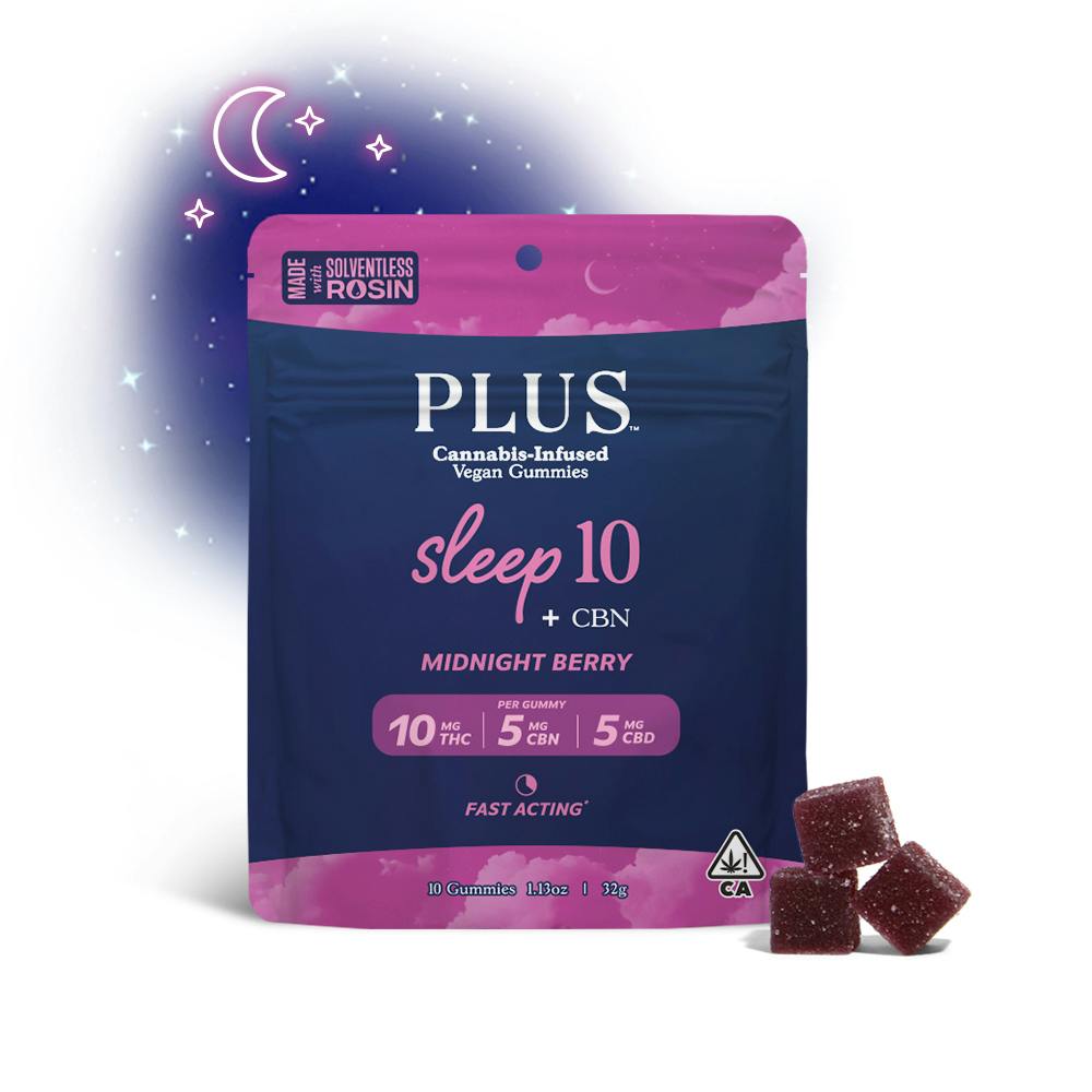 Midnight Berry Sleep 10:5:5 Gummies [Solventless Rosin] - PLUS