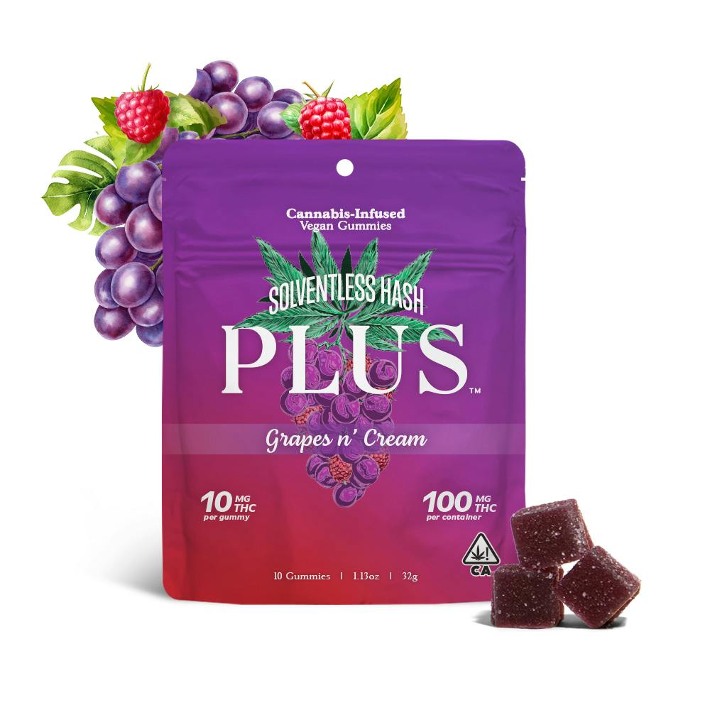 Grapes n' Cream Indica Solventless Gummies - PLUS™️ Products