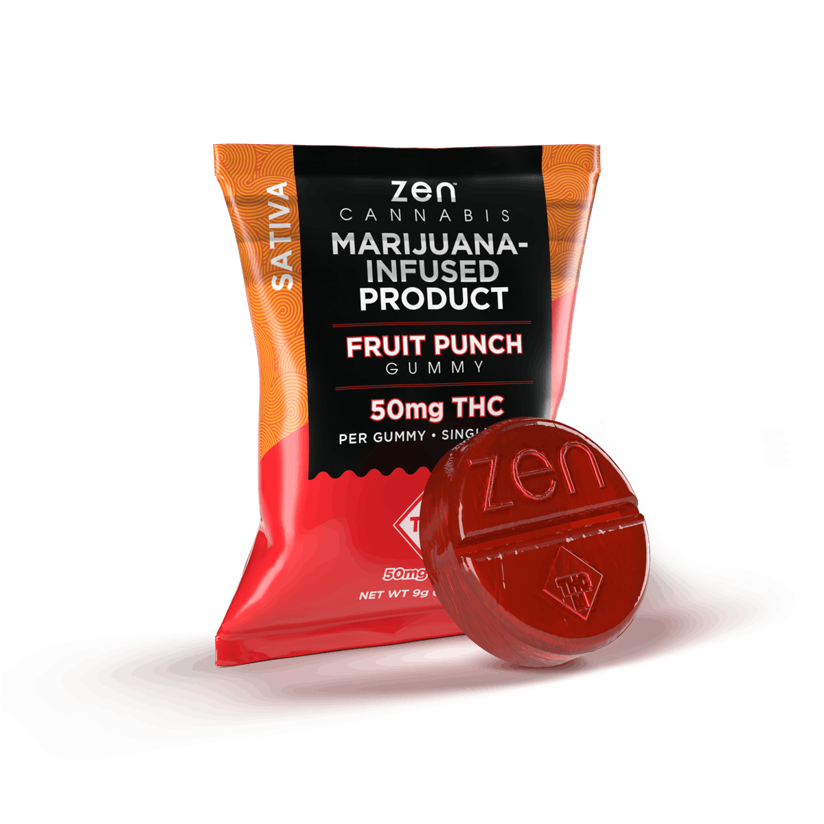 Bison Infused Zen Cannabis Fruit Punch Sativa Gummy 50mg THC Weedmaps