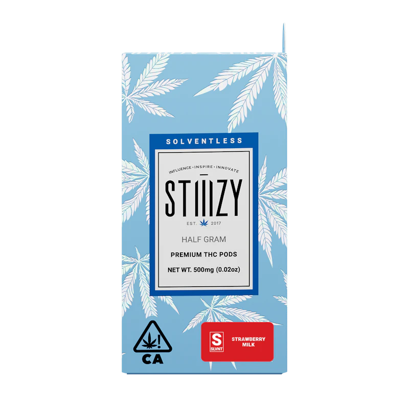 STIIIZY Vape Cartridge - STRAWBERRY MILK .5G Solventless Live Rosin Pod - STIIIZY, Cartridges
