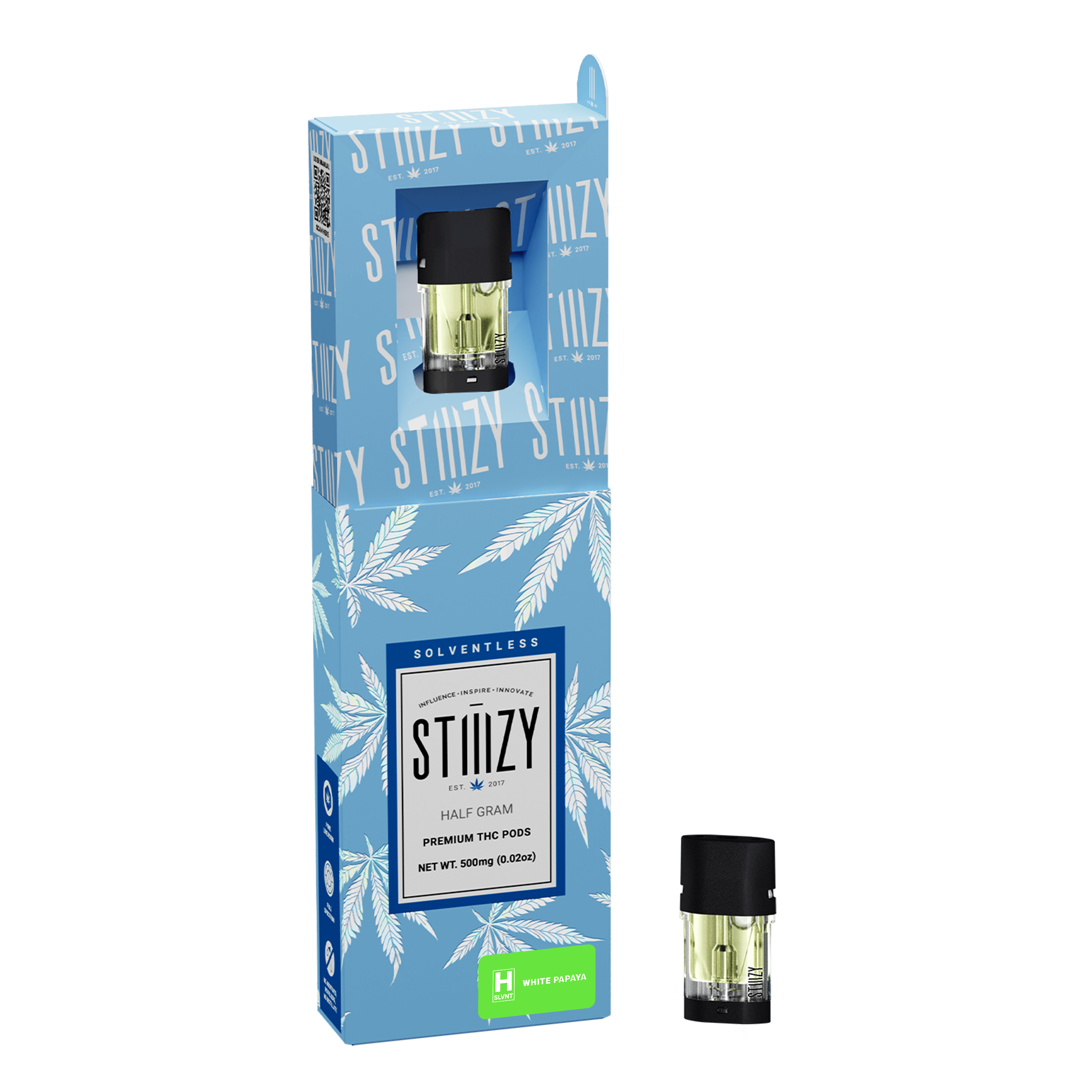 STIIIZY Vape Cartridge - WHITE PAPAYA .5G Solventless Live Rosin Pod - STIIIZY — Cartridges
