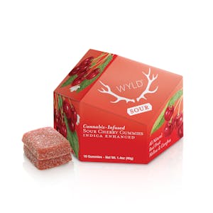 WYLD - Sour Cherry Indica Enhanced Gummies | 100mg