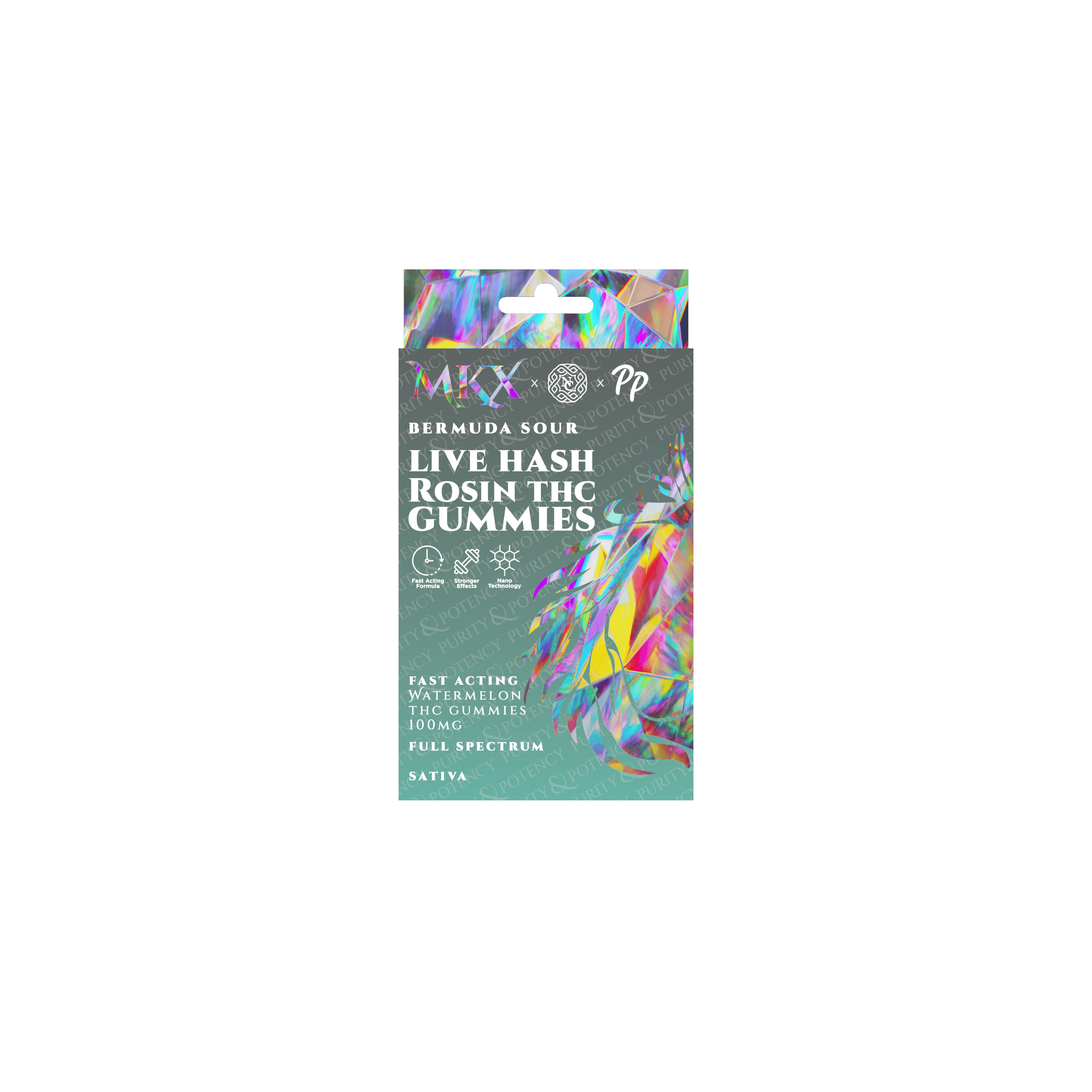 Bermuda Sour Live Hash Rosin Gummies | 100mg | 5ct | 20mg/ea