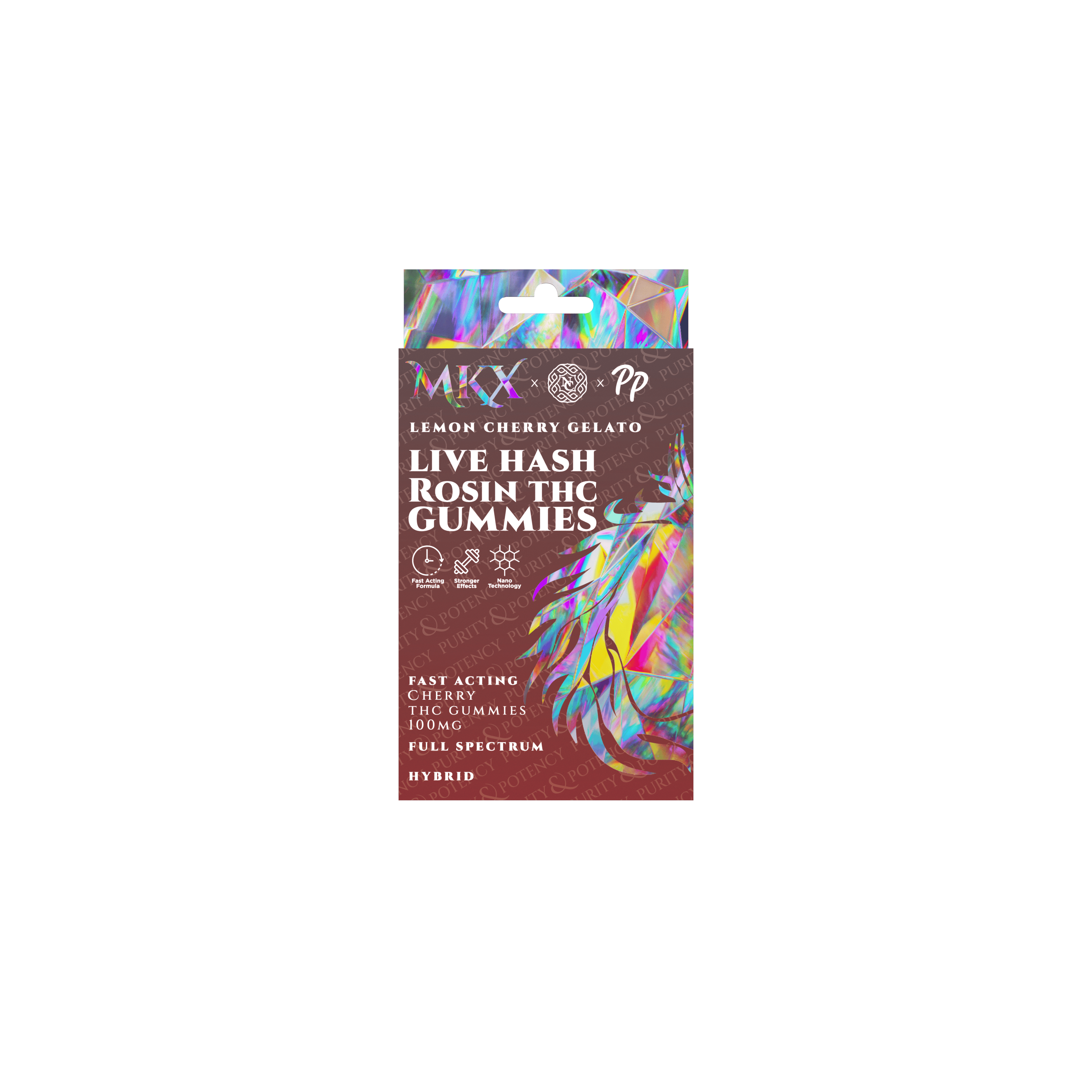 Lemon Cherry Gelato Live Hash Rosin Gummies | 100mg | 5ct | 20mg/ea