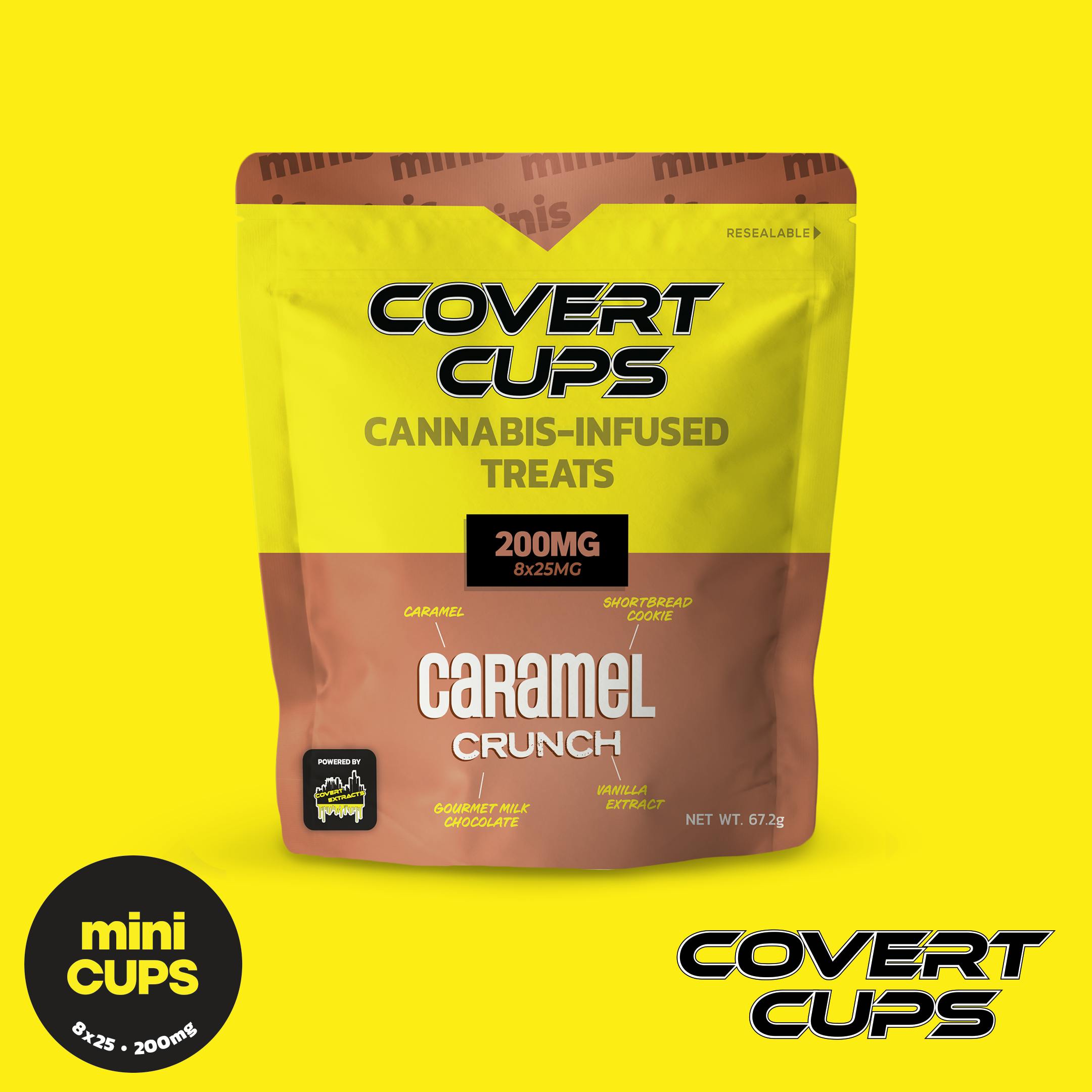 Caramel Crunch 200MG Chocolate Cups Covert Cups MED Covert Cups