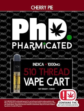 Pharmicated 510 Thread Vape Cart - 1000 mg - Cherry Pie (I)