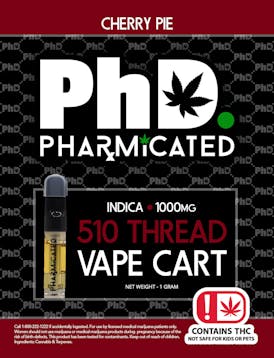 Pharmicated 510 Thread Vape Cart - 1000 mg - Cherry Pie (I)