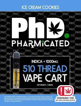 Pharmicated 510 Thread Vape Cart - 1000 mg - Ice Cream Cookies (I)