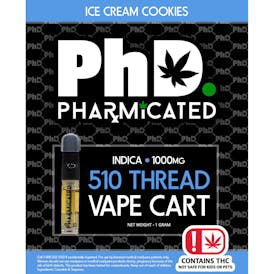 Pharmicated 510 Thread Vape Cart - 1000 mg - Ice Cream Cookies (I)
