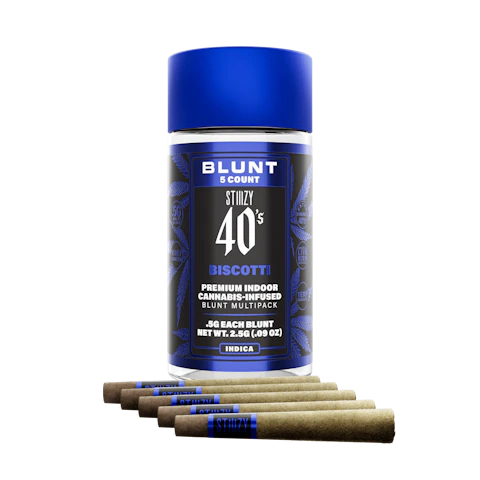 STIIIZY - BISCOTTI - .5G 40's Infused Mini Blunt 5 Pack, Infused Pre-Rolls