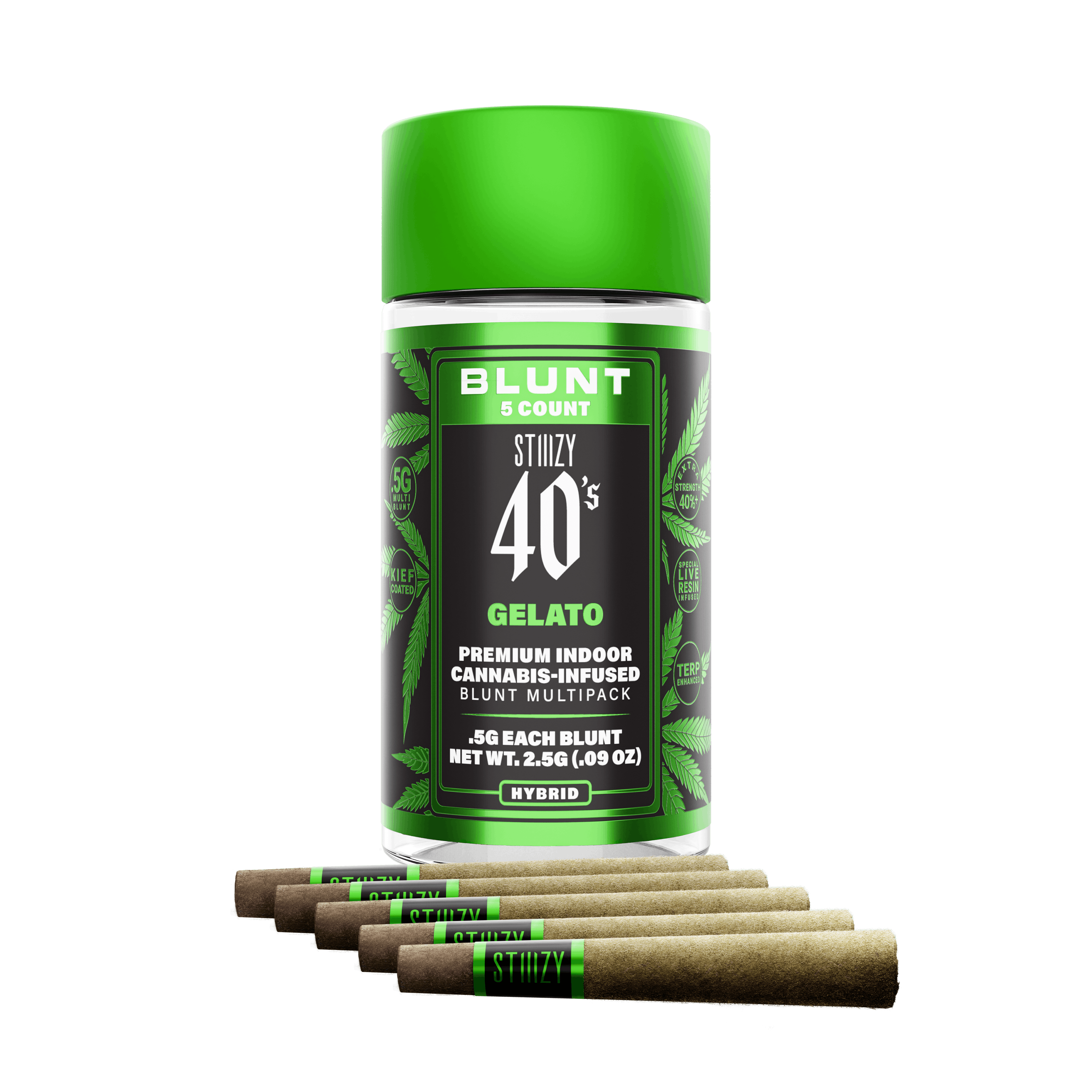 STIIIZY - GELATO - .5G 40's Infused Mini Blunt 5 Pack — Infused Pre-Rolls