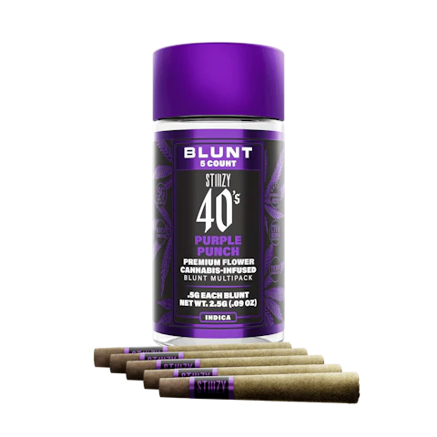 STIIIZY - PURPLE PUNCH - .5G 40's Infused Mini Blunt 5 Pack, Infused Pre-Rolls