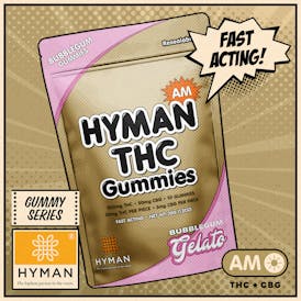 BubbleGum Gelato | AM • Fast Acting 200mg Gummies | HYMAN | MED