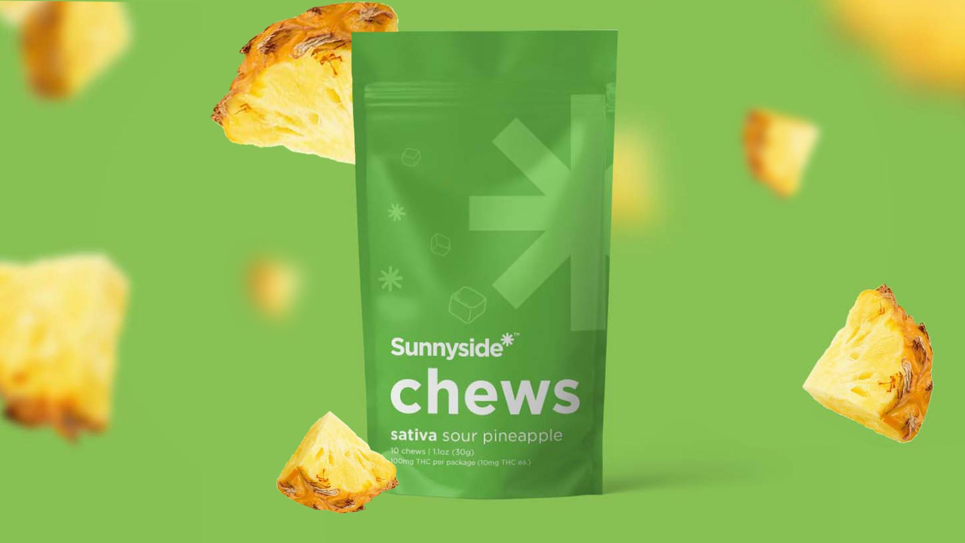 Sunnyside* Chews Sour Pineaple 100mg Sunnyside*