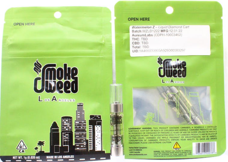 Smoke Weed LA - Liquid Diamond Watermelon Z 1G Cart - Smoke Weed LA