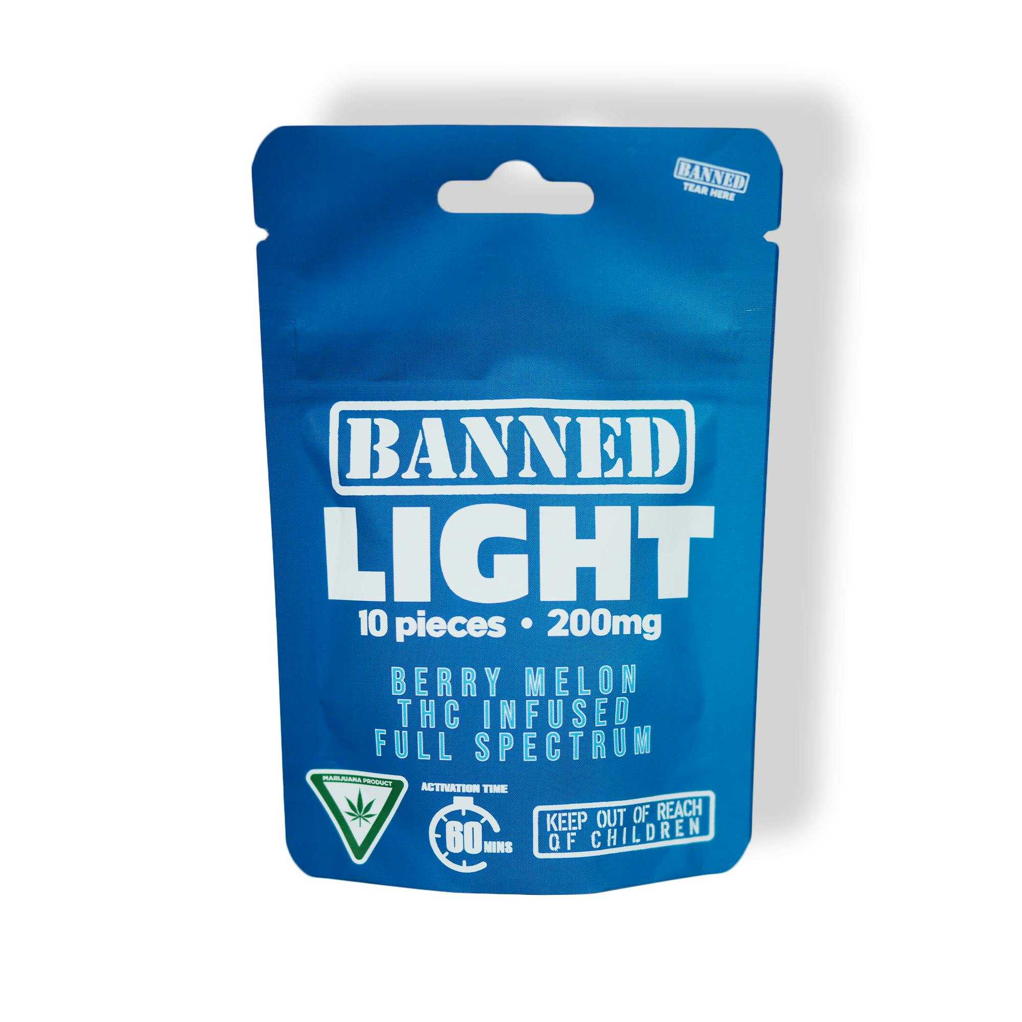 BERRY MELON LIGHT Gummy Clusters 200MG 10 PACK Banned Edible Co