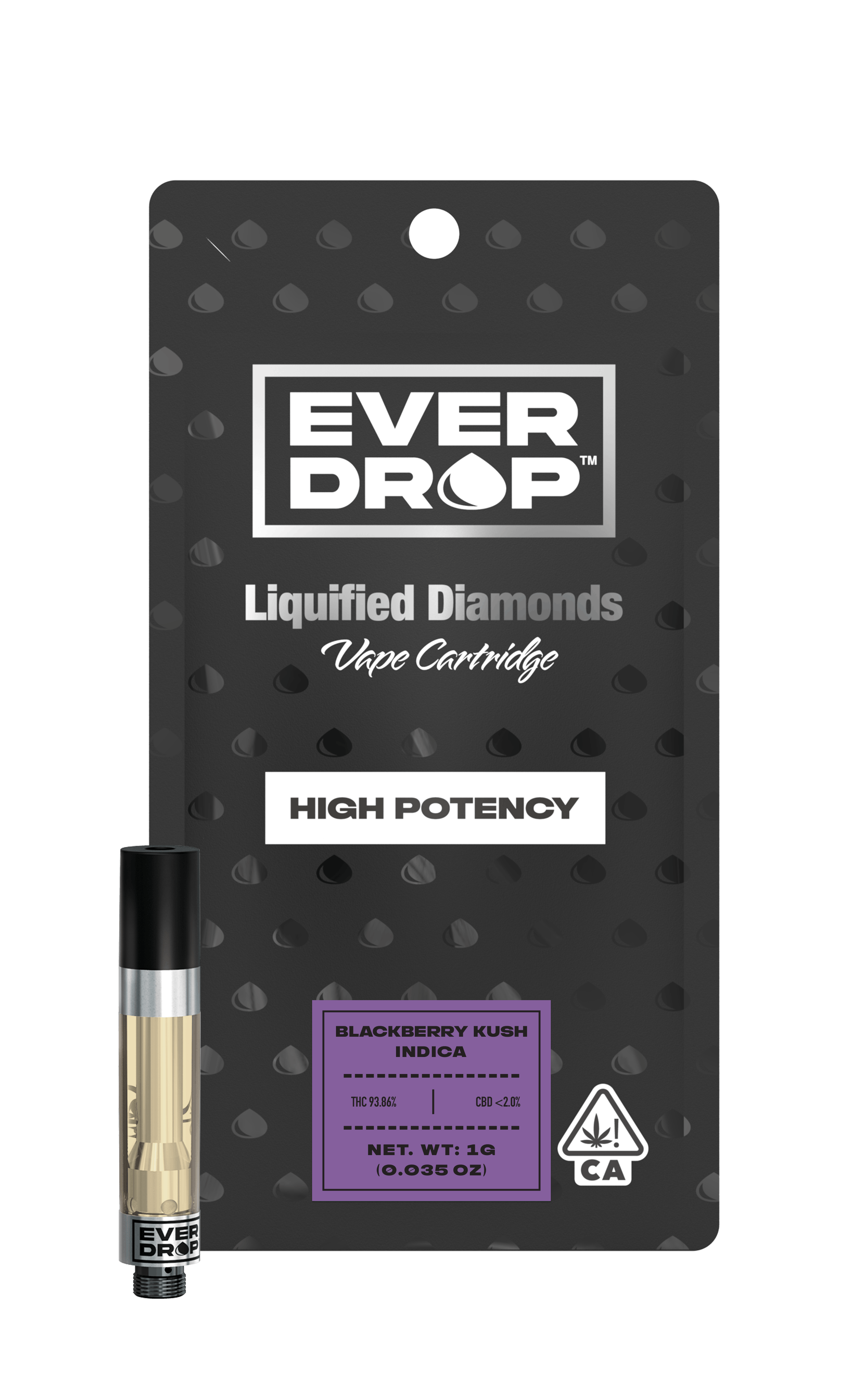 1.0g Blackberry Kush Liquified Diamonds Vape Cartridge EverDrop