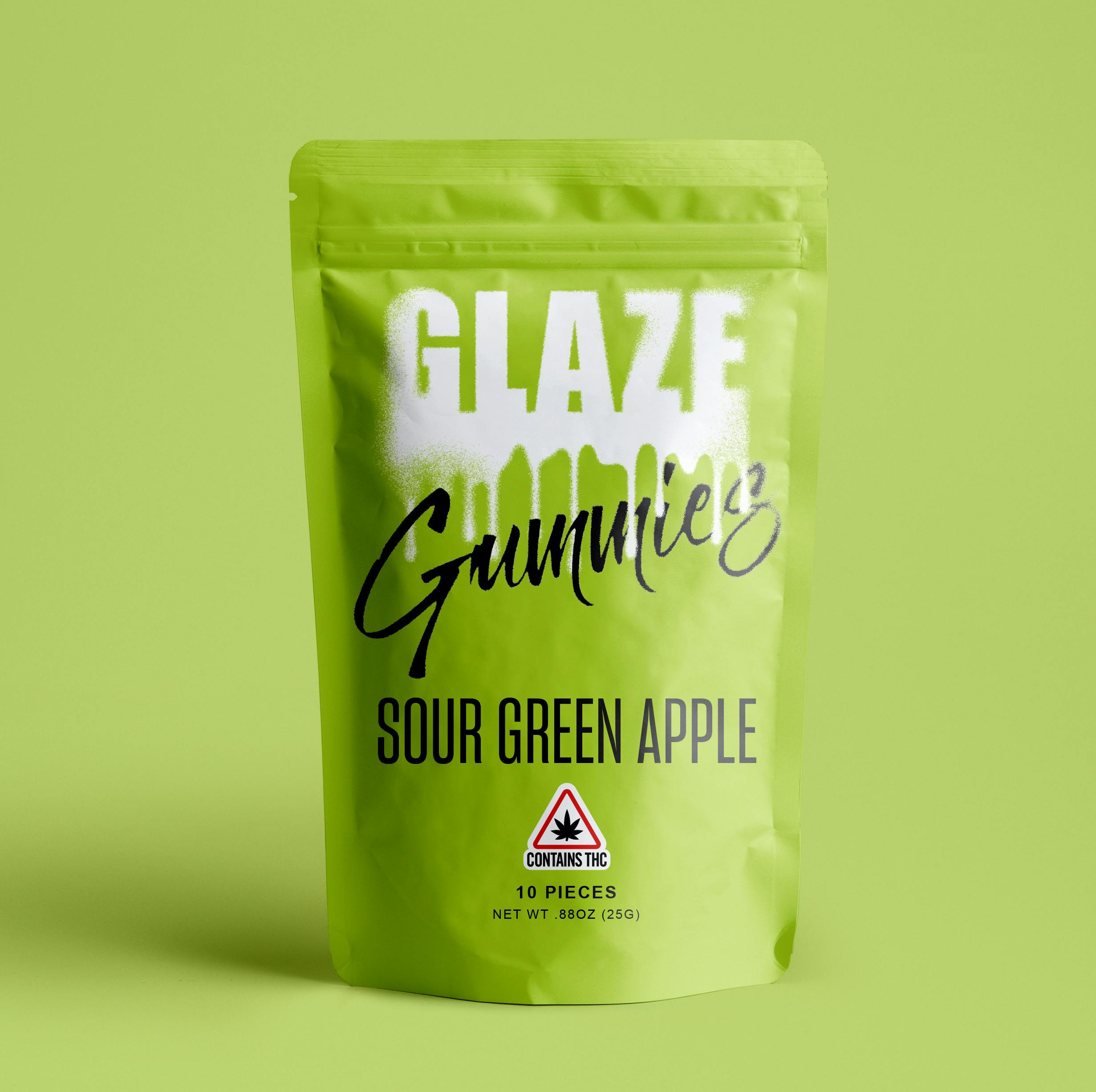 Glaze Sour Green Apple Gummies 100mg Glaze