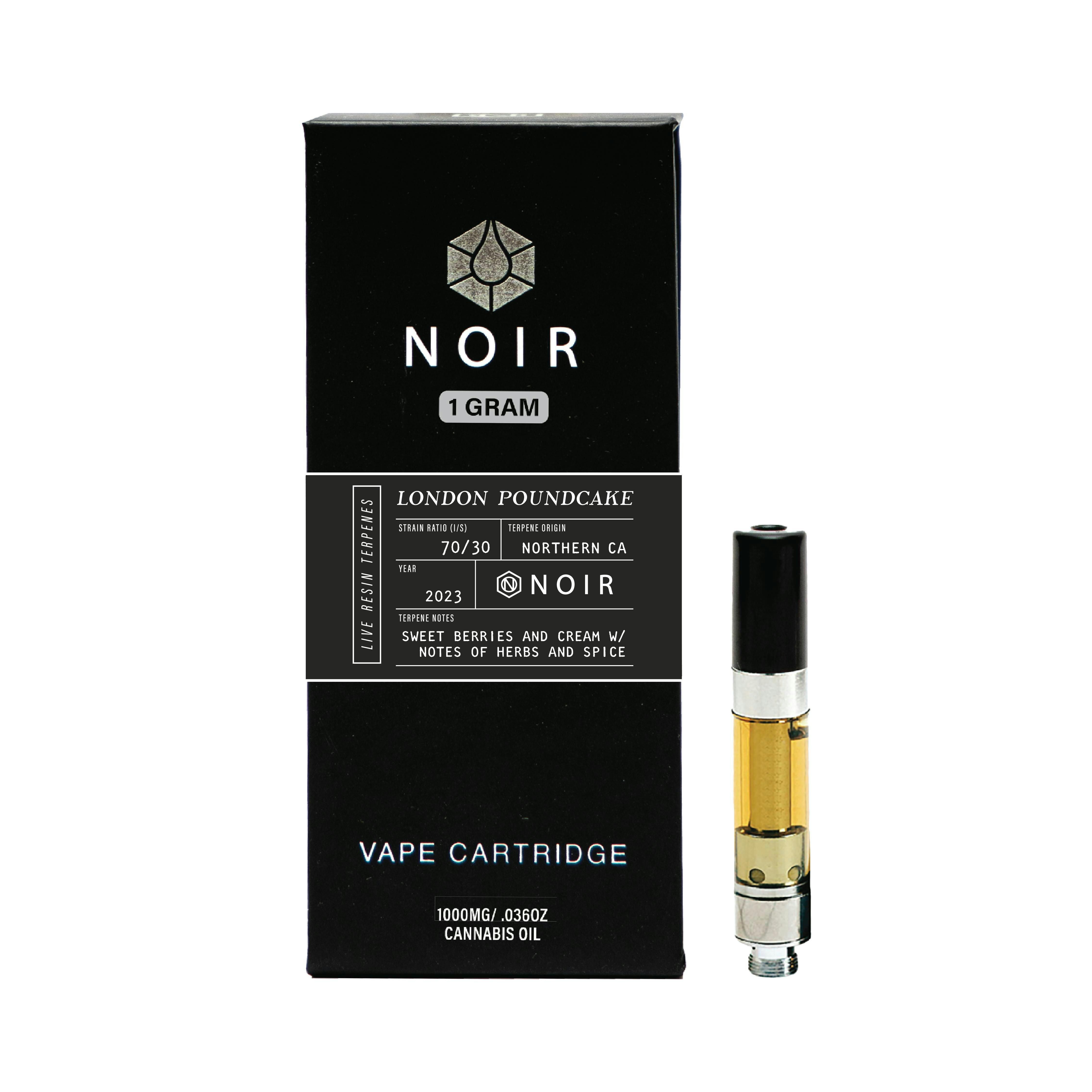 London Poundcake | NOIR Live Resin Cartridge | 1g