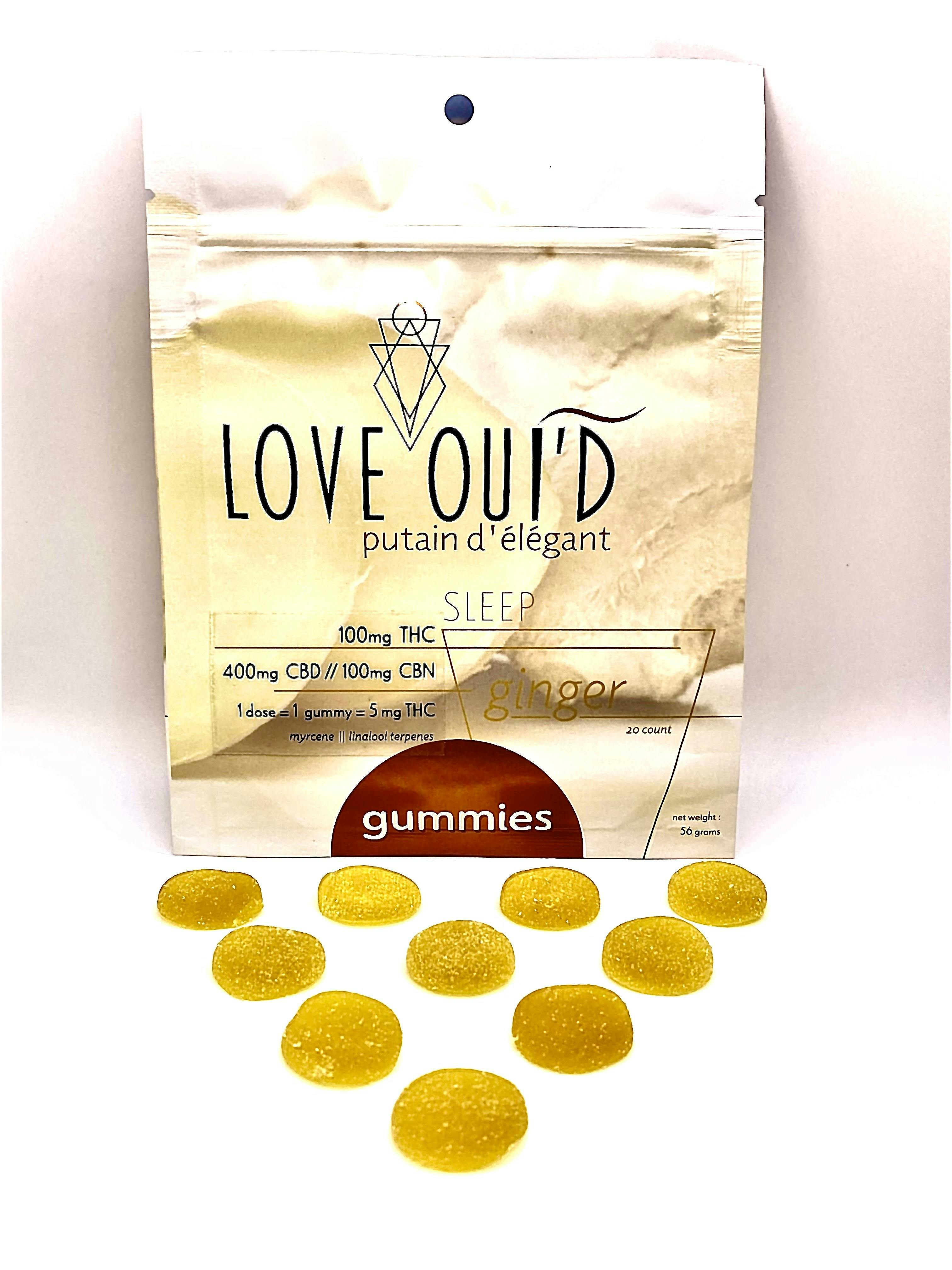 Ginger Sleep Gummies 100mgTHC/400mgCBD/100mgCBN