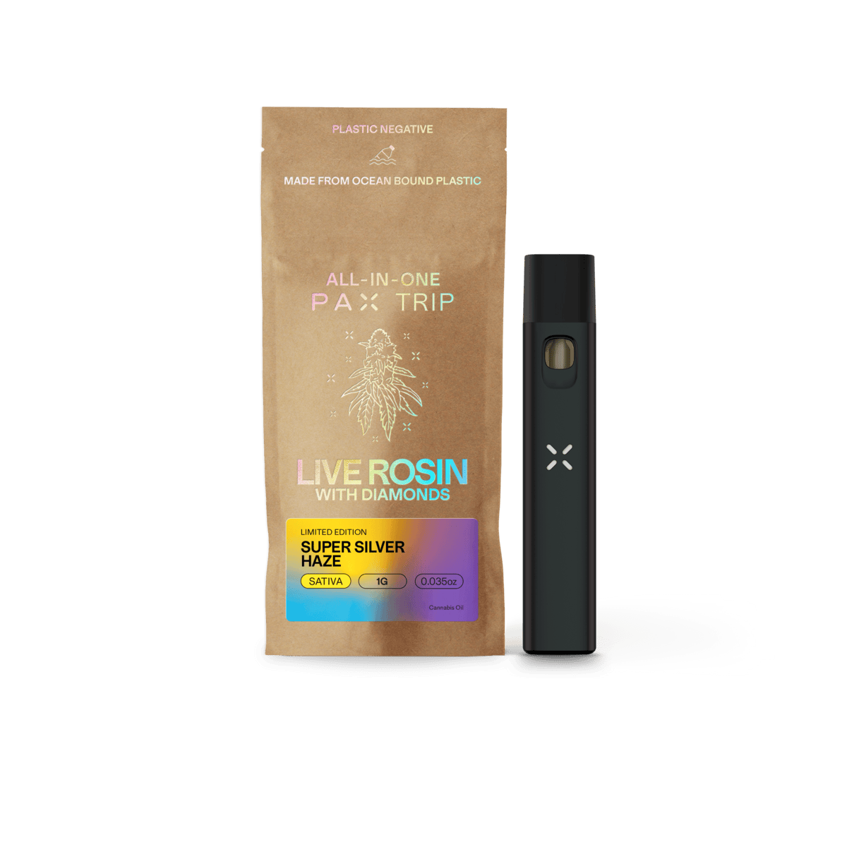Super Silver Haze | Live Rosin Diamond Disposable | 1g by PAX