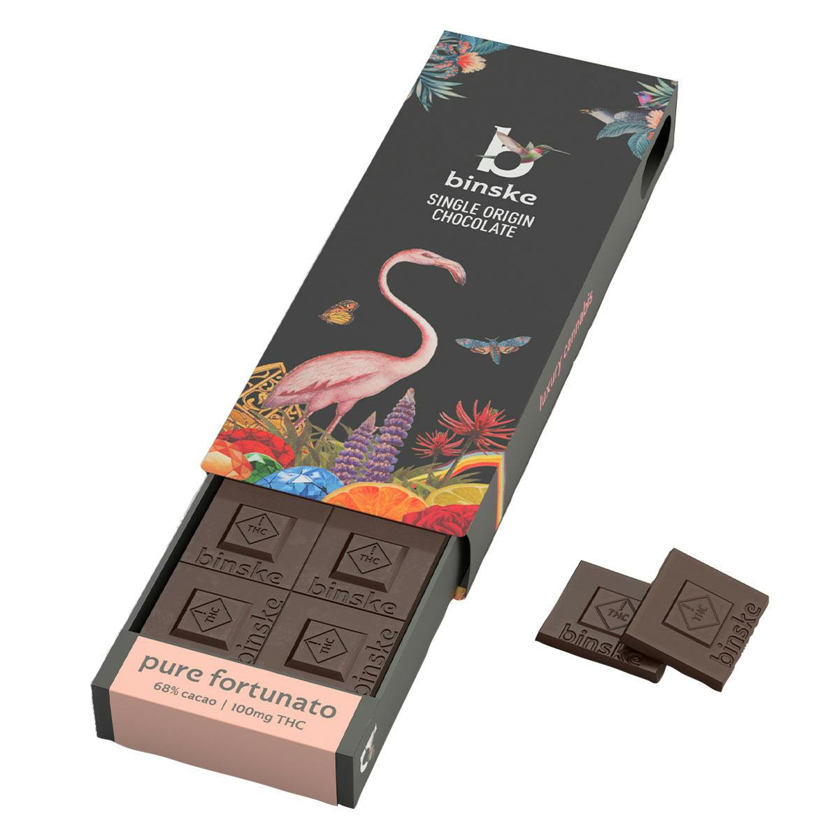 Pure Fortunato Dark Chocolate Bar - 100mg - binske