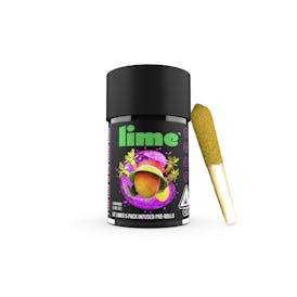 Live Resin & Hash Infused Lil' Limes (.6g x 5 Mini Pre Rolls) | Peach Ringz