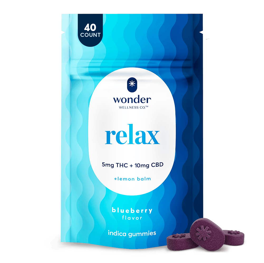 Relax | Blueberry 2:1 CBD:THC Gummies | 200mg | 40ct | 5mg/ea