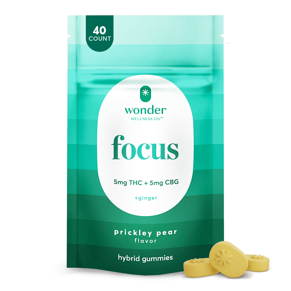 Wonder Wellness | Focus | Prickly Pear 1:1 Gummies | 200mg | 40ct | 5/mg/ea