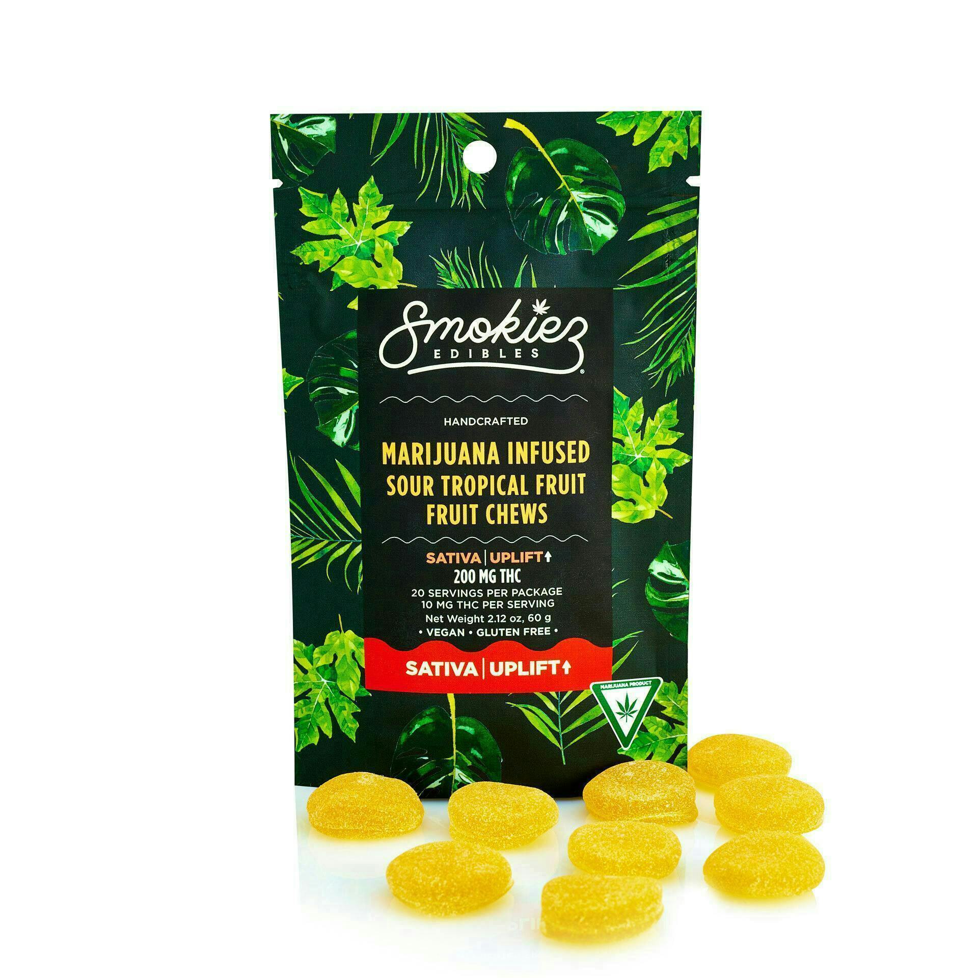Sour Tropical Fruit Gummies | 200mg | 20ct | 10mg/ea by Smokiez Edibles