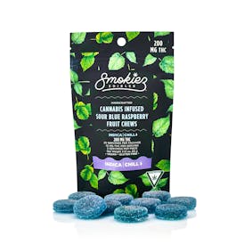 Sour Blue Raspberry | Indica Chill | 200mg THC Fruit Chews - MI