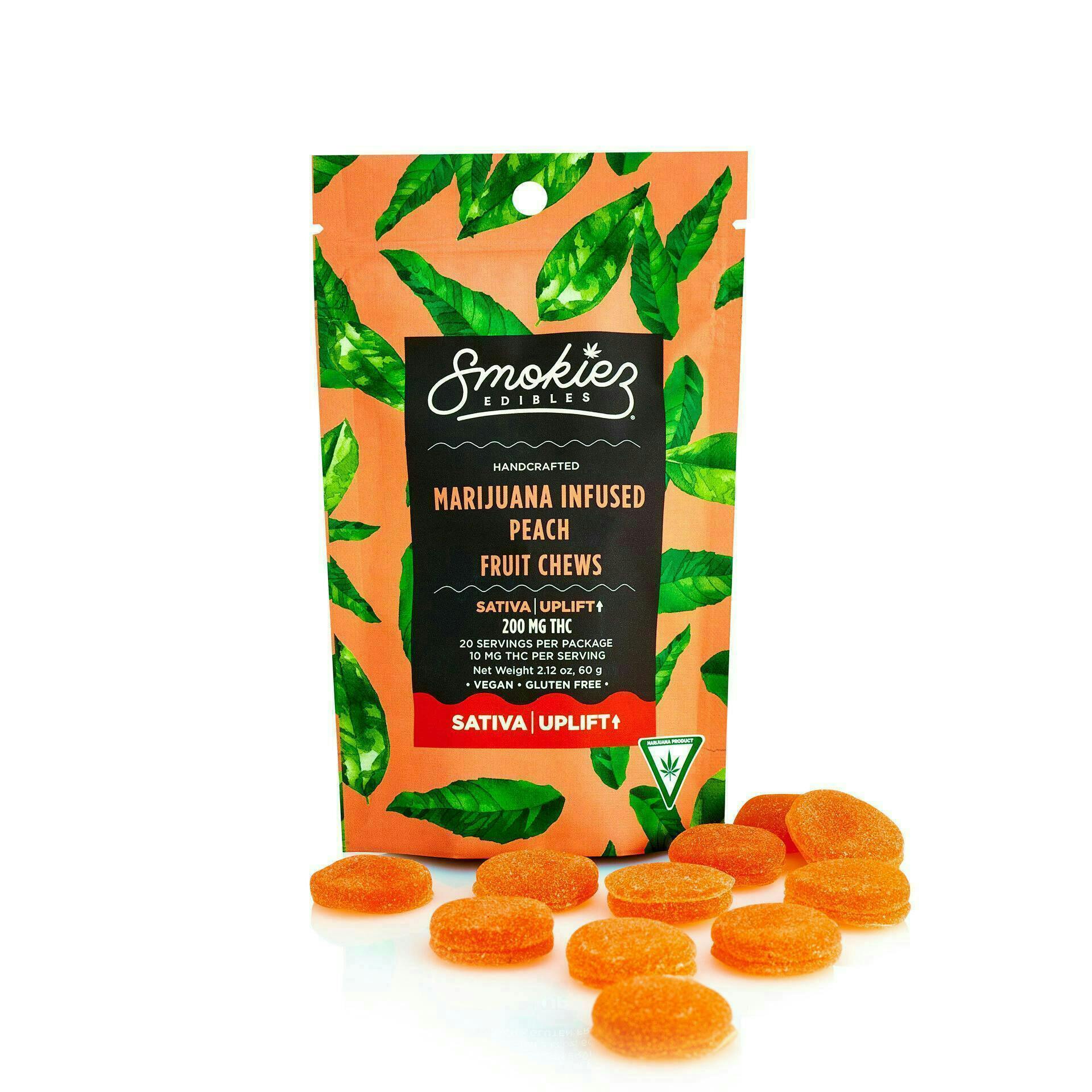 Peach Gummies | 200mg | 20ct | 10mg/ea by Smokiez Edibles