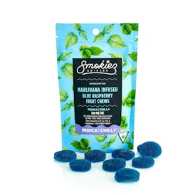 Blue Raspberry | Indica Chill | 200mg THC Fruit Chews - MI