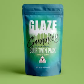 Glaze | Sour Twin Pack Blackberry + Lemon-Lime Gummies | 100mg