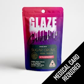 Glaze | Sugargrove Hash Rosin Strawberry Gummies | 250mg (MED)