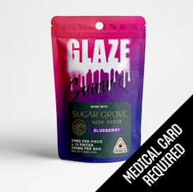 Glaze | Sugar Grove Hash Rosin Blueberry Gummies | 250mg (MED)