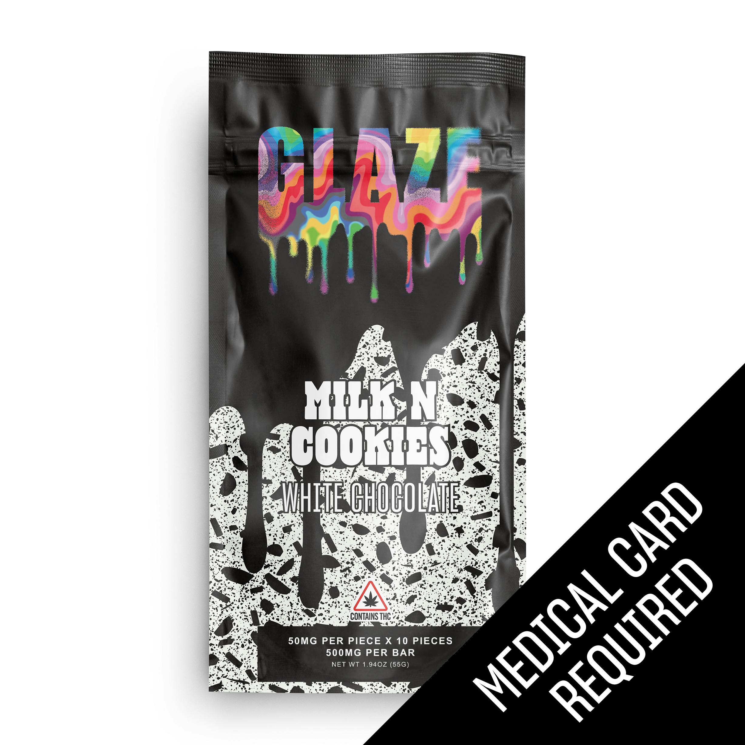 Glaze | Milk N' Cookies White Chocolate Bar | 500mg (MED) by Glaze