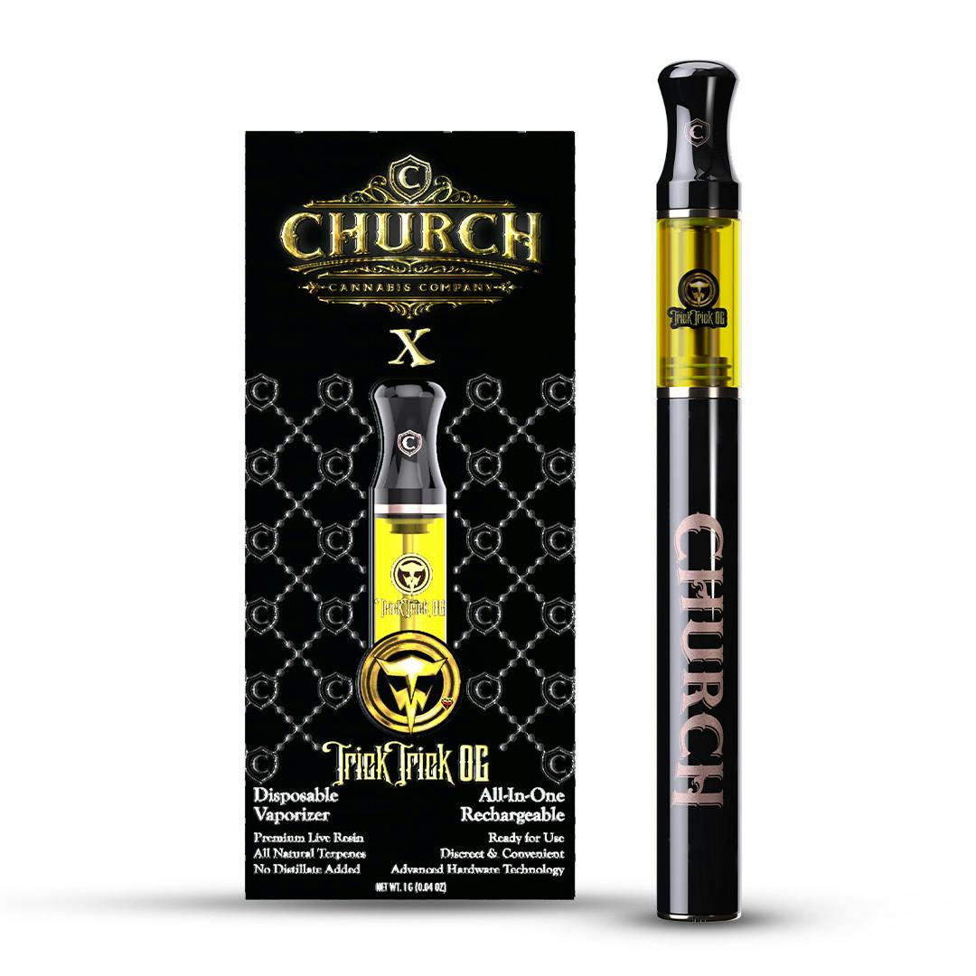 Church x Heavyweight Heads Trick Trick OG Live Resin 1g AlO Rechargeable