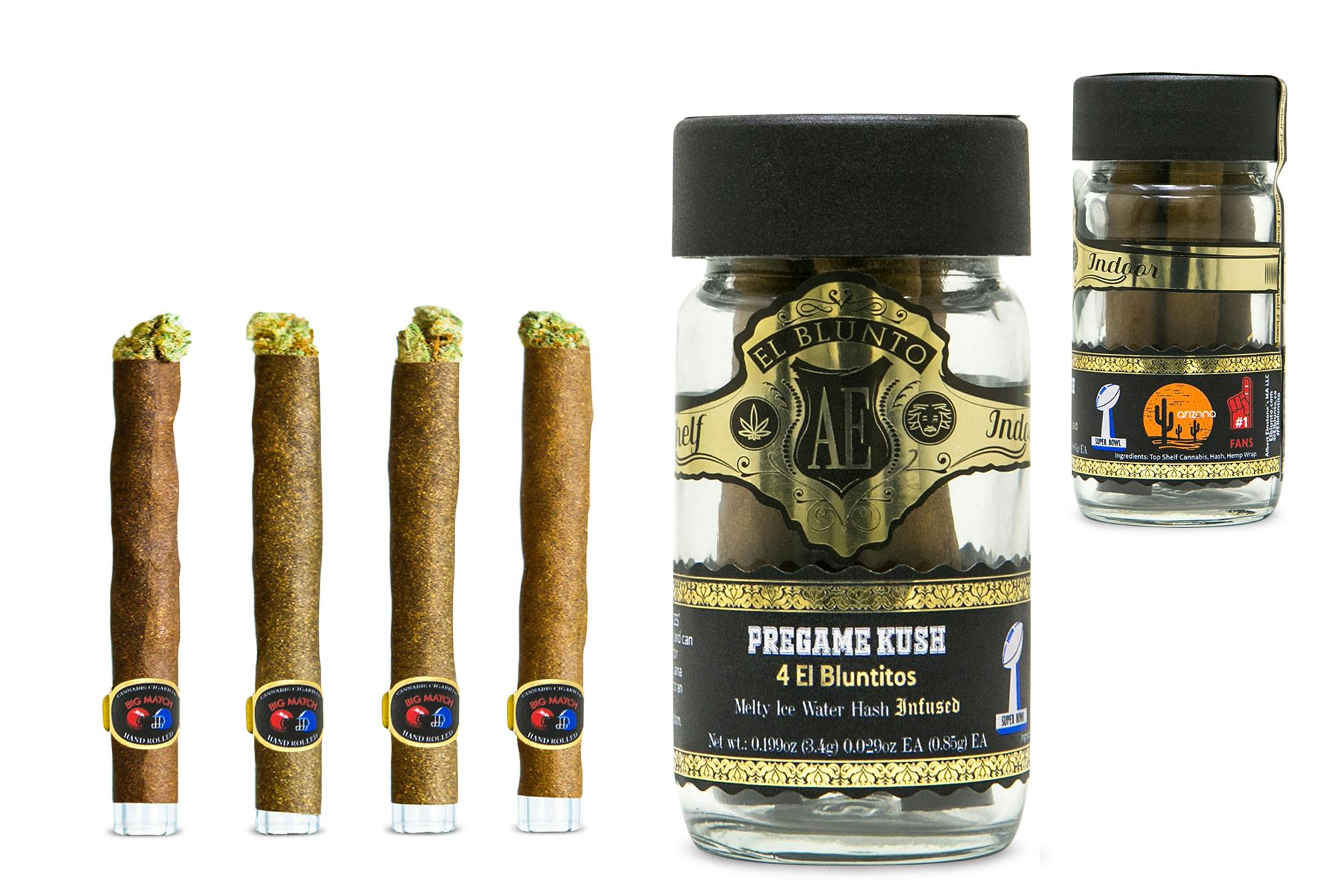 El Bluntito 4Pack Hash Infused Pregame Kush 4 x .85G [Mini Blunt